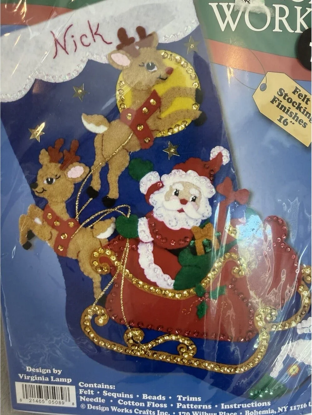 Design Works Christmas Felt Stocking Kit New Sealed